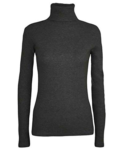 FAIRY TRENDZ LTD Damen Rollkragenpullover, Stretch, lange Ärmel, einfarbig, Gr. 34-54 Gr. 42-44, anthrazit von FAIRY TRENDZ LTD