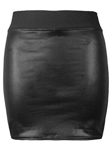 FAIRY TRENDZ LTD Damen Wetlook PVC Cami Swing Top Skaterkleid Leder figurbetontes Kleid Mini Rock Leggings Tops UK 8-26 Gr. 46-48, Wet-Look Minirock von FAIRY TRENDZ LTD