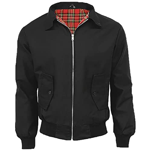 FAIRY TRENDZ Klassische Harrington-Jacke für Herren, trendig, Vintage, Retro, Scooter, 1970er-Jahre-Bomberjacke mit Reißverschluss, Schwarz, XXX-Large FAIRY TRENDZ Klassische Harrington-Jacke für Herren, trendig, Vintage, Retro, Scooter, 1970er-Jahre-Bomberjacke mit Reißverschluss, Schwarz, XXX-Large von FAIRY TRENDZ