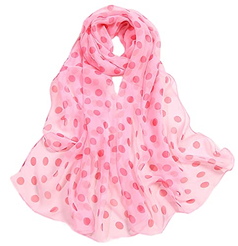 FAIRYGATE Damen Schal Pink Bandana Damen Chiffon Schal Langer Weicher Wickelschal für Damen Halstuch Schlauchschal Herbst Winter Frauen Poncho Schlauchtuch Halswärmer A4823 von FAIRYGATE