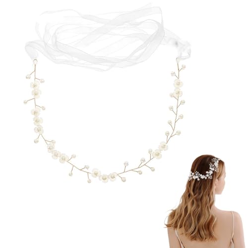 FAIRYGATE Blumen Haarreif Braut Kopfschmuck Perlenhaar Kleid Kristall Hochzeit Haarschmuck Blumenbraut Haarband für Frauen und Mädchen 4811 von FAIRYGATE