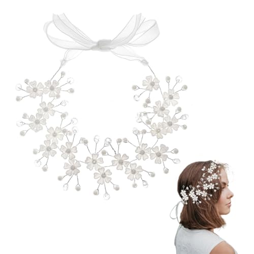 FAIRYGATE Blumen Haarreif Hochzeit Haarschmuck Kristall Stirnbänder Haarband Kristall Kopfschmuck Silber für Frauen und Mädchen 4717 von FAIRYGATE