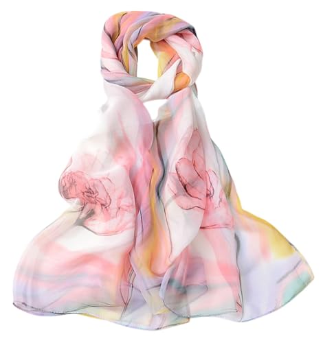 FAIRYGATE Chiffon Hijab Damenschal Halstuch Damen Schal Seidentuch Tücher mit Hohem Seidenanteil Pashmina Stola Tuch Kopftuch Seidenschal Elegante Schals A5009 von FAIRYGATE