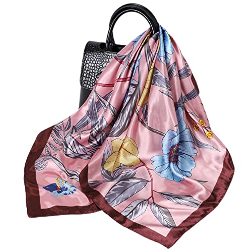 FAIRYGATE Damen Bandana Halstuch Platz Seidentuch Drucken Tuch Schal Kopftuch Seide Multifunktion Halstuch Damen Seide 74022 von FAIRYGATE