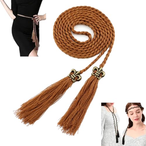 FAIRYGATE Gürtel Damen Taillengürtel Damen Geflochtener Gürtel Dünner Gewebter Dünner Bund Schmaler Taillengürtel, DA1315 von FAIRYGATE