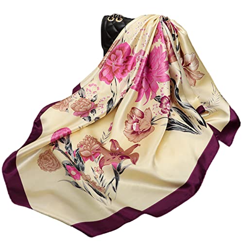 FAIRYGATE Damen Schal Seide Satin Kopftuch Haarschal Seide Kopftuch Seide Bandana Seide Haarwickel Halstuch für Frauen Mädchen DA2415 von FAIRYGATE