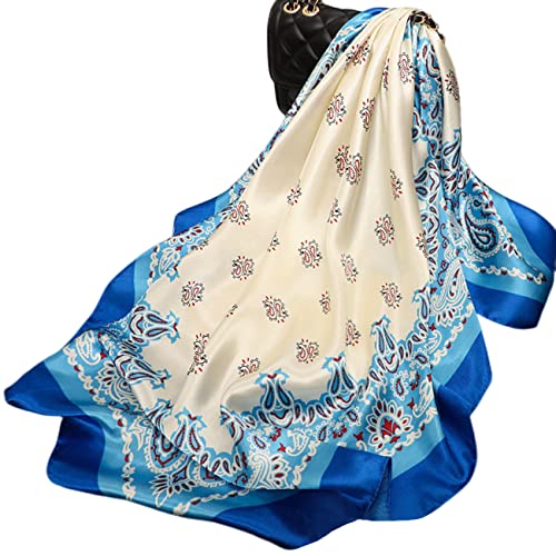 FAIRYGATE Seide Sommer Bandana Halstuch Biker Schal Multifunktionstuch Kopftuch DA2507 - Blau, Damen von FAIRYGATE