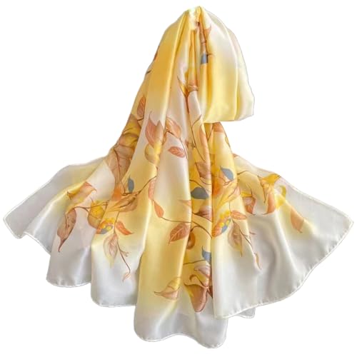 FAIRYGATE Damen Schal Seidenschal Elegant Frauen Halstuch Weich Warm Seidentücher Lang Schals Groß Elegant Tuch XXL Sommer Herbst Seidentuch Stola Schleiertuch 44053 von FAIRYGATE