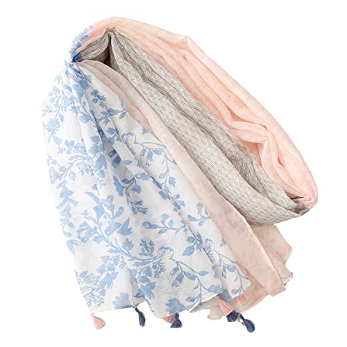 FAIRYGATE Schals für Damen Tuch Schal Rosa und Himmelblauer übergroßer Frühling Sommer Winter Herbstschal Poncho Long Stole Leichte Halstuch Längliche Tücher 69006 von FAIRYGATE