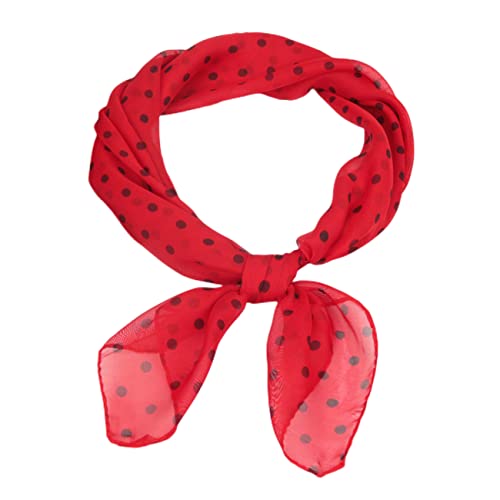 FAIRYGATE Schal Rot Damen Seidenschal Seidentuch Silk Scarf Kleiner Quadratischer Blumenmuster Vintage Retro Halstuch für Frauen Mädchen DA2821 von FAIRYGATE