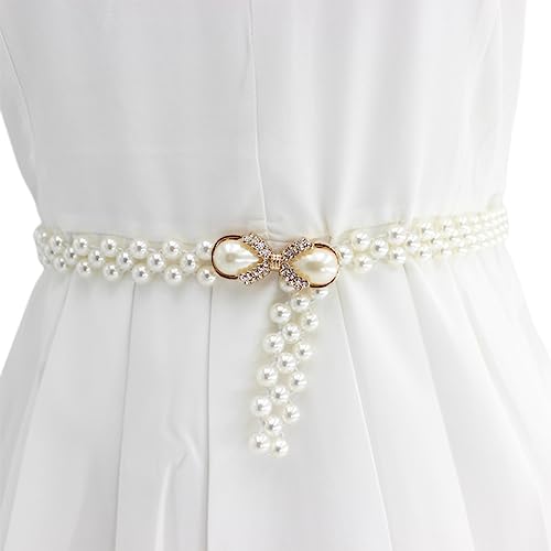 FAIRYGATE Damen Taillengürtel mit Perlen Hochzeit Brautgürtel Schärpe Brautjungfernkleid Gürtel Taillenbänder, DA6521 von FAIRYGATE