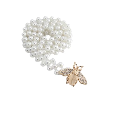 FAIRYGATE Taillengürtel Damen Brautgürtel Perlen Weiß Kristall Perlenketten für Hochzeit Kleid Gürtel für Täglichen Verschleiß Partys DA6531 von FAIRYGATE