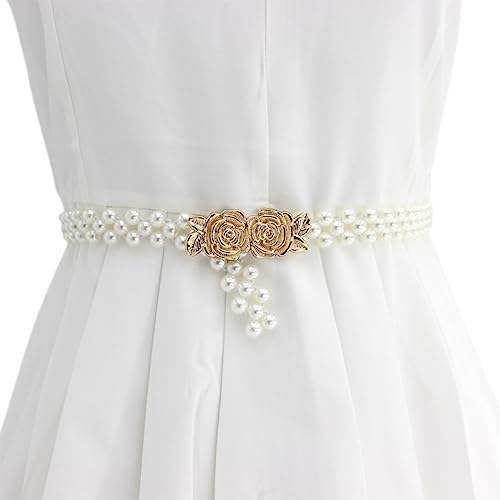 FAIRYGATE Taillengürtel Damen Gürtel Damen Taillengürtel Elegante Dame Perle Taille Kette Frauen Kleid Decor DA6519 von FAIRYGATE