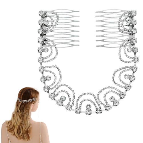 FAIRYGATE Haarreif Mädchen Strass Stirnband Haare Schmuck für Frauen und Mädchen Paar Kamm Diamanten Quasten Braut Kopfschmuck 5018 von FAIRYGATE