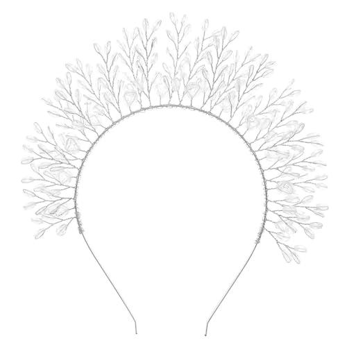 FAIRYGATE Haarreifen Damen Künstlich Haarband Hochzeit Braut Tiara Mittelalter Haarschmuck Zubehör Kopfschmuck Cosplay 4822 von FAIRYGATE