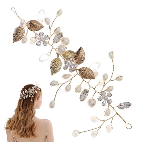 FAIRYGATE Haarreifen Kopfschmuck Braut Haarschmuck Hochzeit Perlen Stirnband Strass Haarband Damen Mädchen 4719 von FAIRYGATE