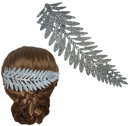 FAIRYGATE Haarschmuck Blume Braut Hochzeit Haar Haarschmuck Braut Stirnband Kopfschmuck für Frauen und Mädchen (Silber) D05126 von FAIRYGATE