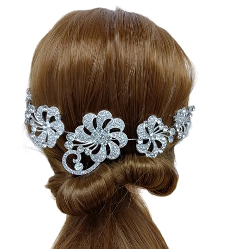 FAIRYGATE Haarschmuck Hochzeit Stirnband mit Strass Haarreif Braut Elegante Haarband Haarreifen Damen Glitzer Modischer Schmuck für Frauen und Mädchen D05223 von FAIRYGATE
