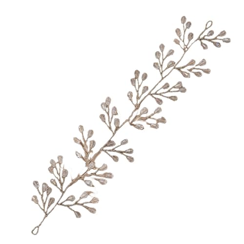 FAIRYGATE Haarschmuck Kristall Haarkette Flechtfrisur Haarband Hochzeit Kopfschmuck Hairband Braut Tiaras Haargesteck Haar Zubehör 4709 von FAIRYGATE