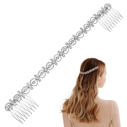 FAIRYGATE Haarschmuck Silvester Stirnbänder Strass Haarband Damen Braut Kopfschmuck für Hochzeit Party 5010 von FAIRYGATE