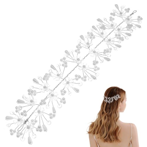 FAIRYGATE Haarschmuck für Mädchen Stirnband Kommunion Haarkranz Braut Tiara Kopfschmuck Taufe Deko Haarband Hochzeit 4916 von FAIRYGATE