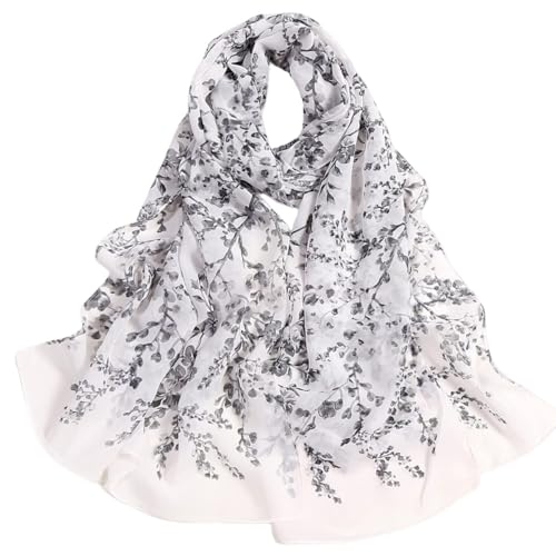 FAIRYGATE Halstuch Damen Schal Weiß Stola für Abendkleid Damen Chiffon Stola Festlich Elegante Scarves Muslim Kopftuch Halstuch Hijab Umschlagstuch Braut Hochzeit Sonnenschutz 4417 von FAIRYGATE
