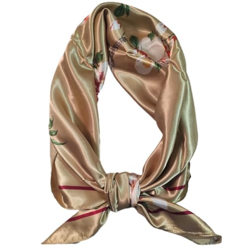 FAIRYGATE Seidentuch Damen Schal Halstuch Seide große quadratische Schals für Frauen 90x90 cm Seide Retro Quadrat Druck Kopftuch Mädchen Bandana Halstuch Haarschmuck 77012 von FAIRYGATE