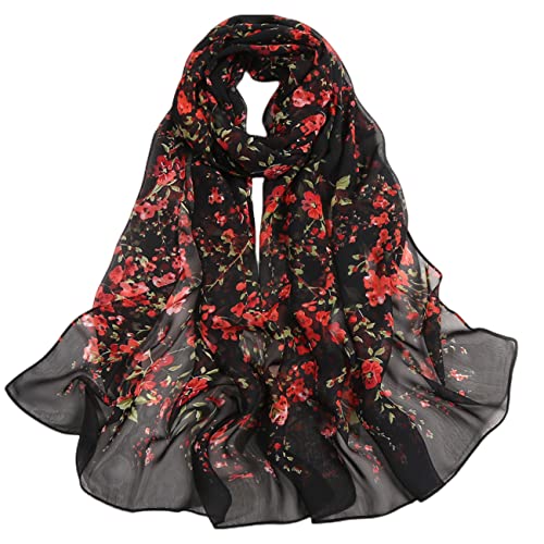 FAIRYGATE Chiffon Schal Halstücher für Damen Chiffon Seidentuch Schal Leichtes Halstuch Modische und Elegante Sommer Schals für Frauen A4405 von FAIRYGATE
