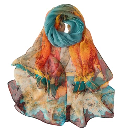 FAIRYGATE Kopftuch Damen Schal,Wickelschal,leichter Reiseschal,Weiche Wickelschals aus langem Chiffon für Damen B7217 von FAIRYGATE