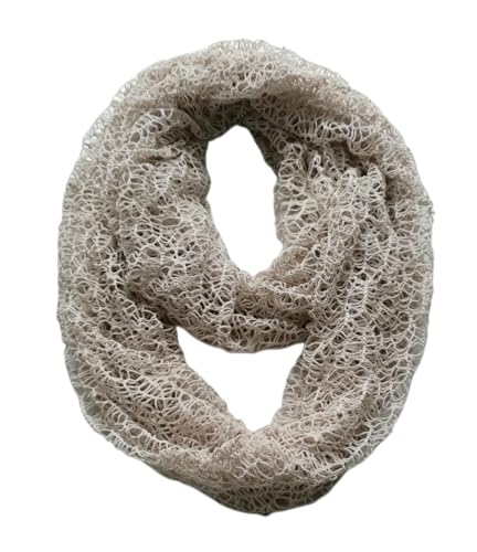 FAIRYGATE Loop Schal Damen Beige Schal Frühling Loop Schal Tuch unifarben Rundschal Unisex Viskose Baumwolle D54017 von FAIRYGATE