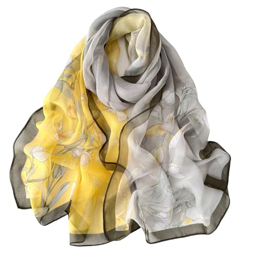 FAIRYGATE Musselin Tuch Damen Schal mit buntem, Leichtes großes Tuch B7211 von FAIRYGATE