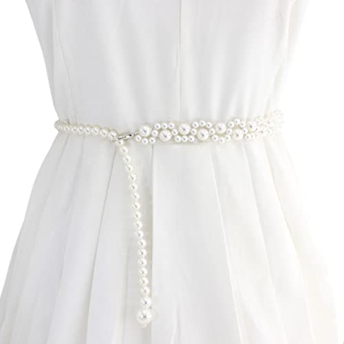 FAIRYGATE Perlen Gürtel für Damen Taillengürtel Brautgürtel Kettengürtel Hüftgurt Perlengürtel für Hochzeit Kleid, DA3815 von FAIRYGATE