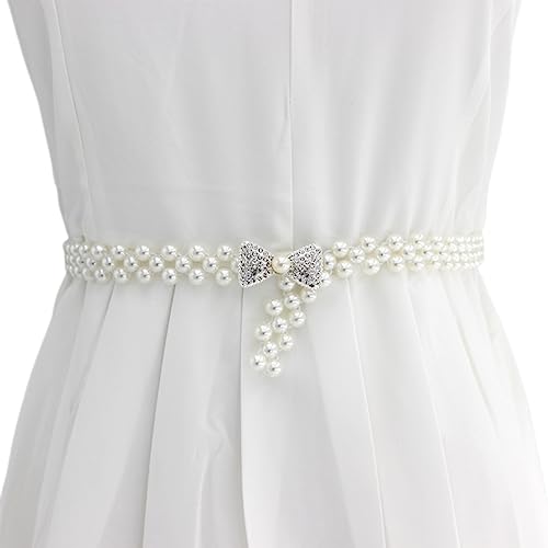 FAIRYGATE Damen-Gürtel Perlengürtel für Frauen Taillengürtel für Damen Kleid Stretch Perlenbund DA6516 von FAIRYGATE