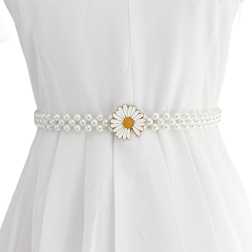 FAIRYGATE Schärpe Gürtel Braut für Die Perle Hochzeit Nachahmung Mode Kette Zubehör Kleid Weiß Damen Bund Liefert Taille, DA6533 von FAIRYGATE