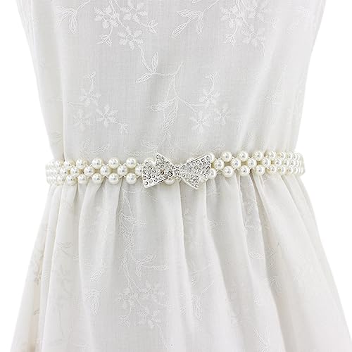 FAIRYGATE Schärpe Gürtel Weißes Kleid Schärpe Perlen Taille für Bräute Brautjungfer Hochzeitskleid Prom Brautkleider Zubehör Dekorationen, DA6512 von FAIRYGATE
