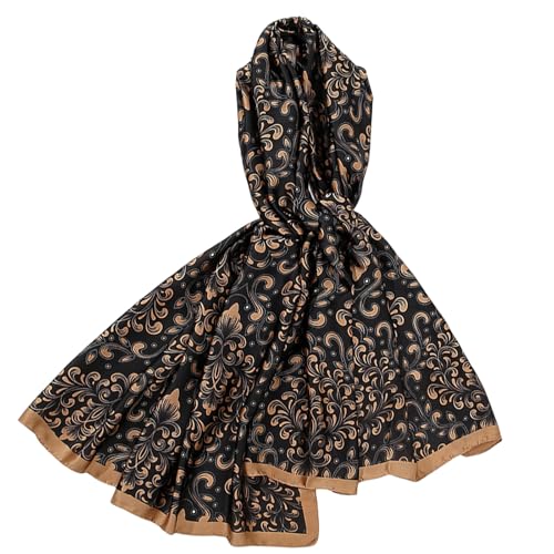 FAIRYGATE Schal Damen Seiden Tuch Frühlings Blume Hochwertiger Schals für Mädchen Halstuch Tücher Weicher Schlauchschal für Sommer Herbst und Winter Seidentuch 97030 von FAIRYGATE