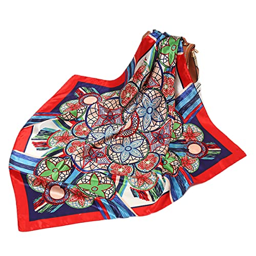 FAIRYGATE Schal Damen Seidenschals Bandana Elegante Stola Fraue Frauen Satin tuch Quadrat Seiden Kopftuch Halstuch Seide Gefühl Haar Mode Seidentuch 90×90CM 80012 von FAIRYGATE