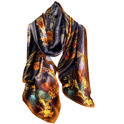 FAIRYGATE Schal Damen Seidentuch Stola für Abendkleid Leicht Tücher mit Blumemotiv Seiden Tuch Seideschal Schals Geschenk zum Liebhaber Familie und Freunde 42040 von FAIRYGATE
