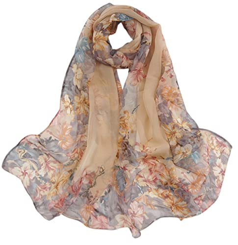 FAIRYGATE Schals für Damen Schal Damen Seidentuch Tücher Stola Tuch Halstuch in zartem Creme Kopftuch Damen Seidenschal Elegante Schals 51020 von FAIRYGATE