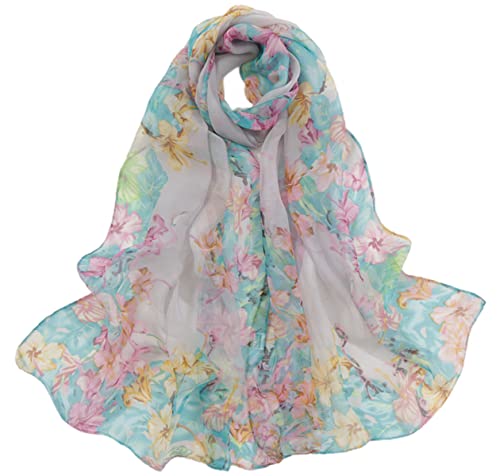 FAIRYGATE Chiffon Schal Damen Stola Tuch aus Wildseide Chiffon Georgette Tücher Halstücher Seidentuch Schals Damen Halstuch Seidenschal 51021 von FAIRYGATE