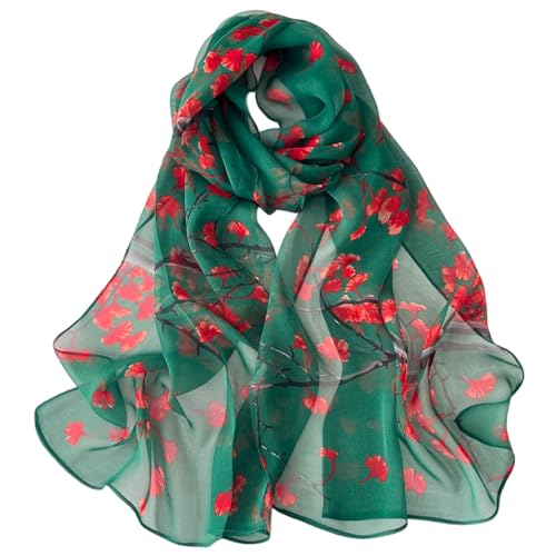 FAIRYGATE Schal Damen Tuch im Flower Muster Design - Hochwertiger Schal für Damen Mädchen - luftiges Halstuch - weiche elegante Chiffon-Stola - Frühling Sommer Herbst Winter B7205 von FAIRYGATE