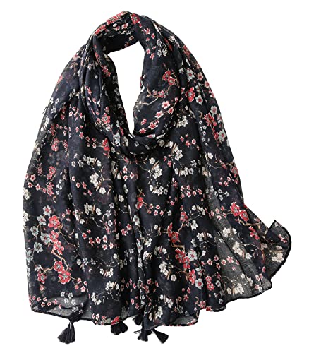 FAIRYGATE Schal Damen Warm Weich Tuch Süß Eleganten Stil Blumenmuster Rose Als Stola Halstücher Pashmina Sonnenschut Kap Ganzjährig 17235 von FAIRYGATE