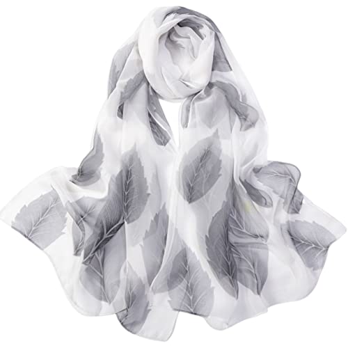 FAIRYGATE Schal Grau Damen Musselin Tuch Damen Chiffon Schal Stola Eleganten Cape Umhang für Braut Sommer Hochzeits Festliche Abendkleid A4319 von FAIRYGATE