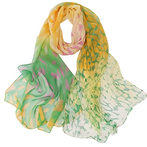 FAIRYGATE Schal Grün Damen Schal Damen Schals & Tücher Halstuch Pashmina aus Chiffon für Sommer Frühling Ganzjährig XXL Tuch Damenschal Multifunktionstuch Stola Chiffontücher A4317 von FAIRYGATE