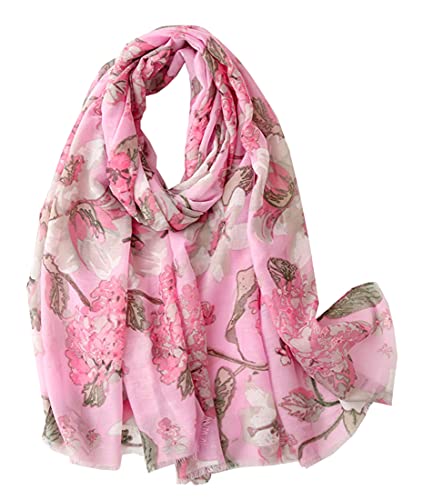 FAIRYGATE Schal Pink Schal Mädchen Damen Schals Rosa Elegant Outfit Ganzjährige Stilvoll Stola Elegantes Accessoire Baumwolle Seiden Schal Halstuch Schulter Tuch oder Umschlagstuch 81007 von FAIRYGATE