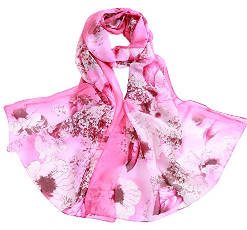 FAIRYGATE Schal Pink Schals für Damen Seidentuch Damen Chiffon Halstuch Sommertuch Chiffon Schal Tuch für Frühling und Sommer Ganzjährig A4515 von FAIRYGATE