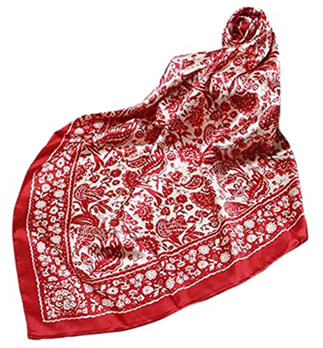 FAIRYGATE Schal Rot Damen Bandana Halstuch Seidentuch Haare Paisley Drucken Tuch Schal Kopftuch Multifunktion Unisex Biker 77022 von FAIRYGATE