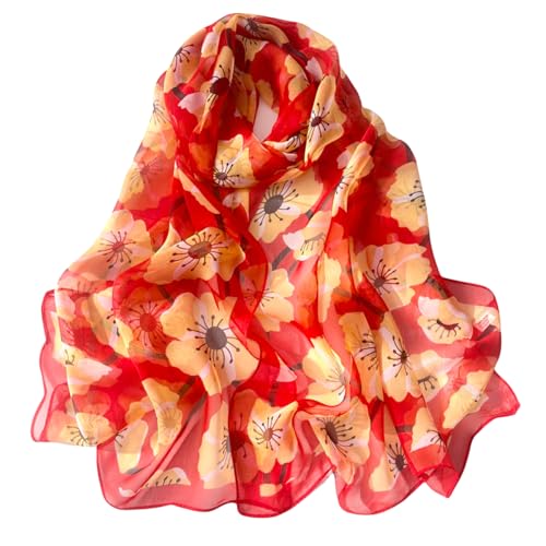 FAIRYGATE Schal Rot Schal Damen Stola Tuch Schals und Tücher Halstücher XXL Halstuch für jede Jahreszeit B7116 von FAIRYGATE