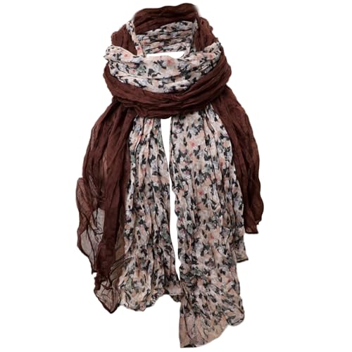 FAIRYGATE Schal mit Blumenmuster Tuch Damen Groß - XXL Tücher Frühling Stola Halstuch Musselin 53027 von FAIRYGATE