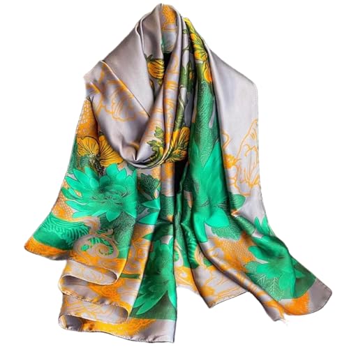 FAIRYGATE Schals für Damen Frühling Seidenschal Leichte Tücher Halstücher Tuch Schal Wraps Blumenmuster Geeignet für den Alltag Reisen Schenken Glatte Weiche Stola 43036 von FAIRYGATE